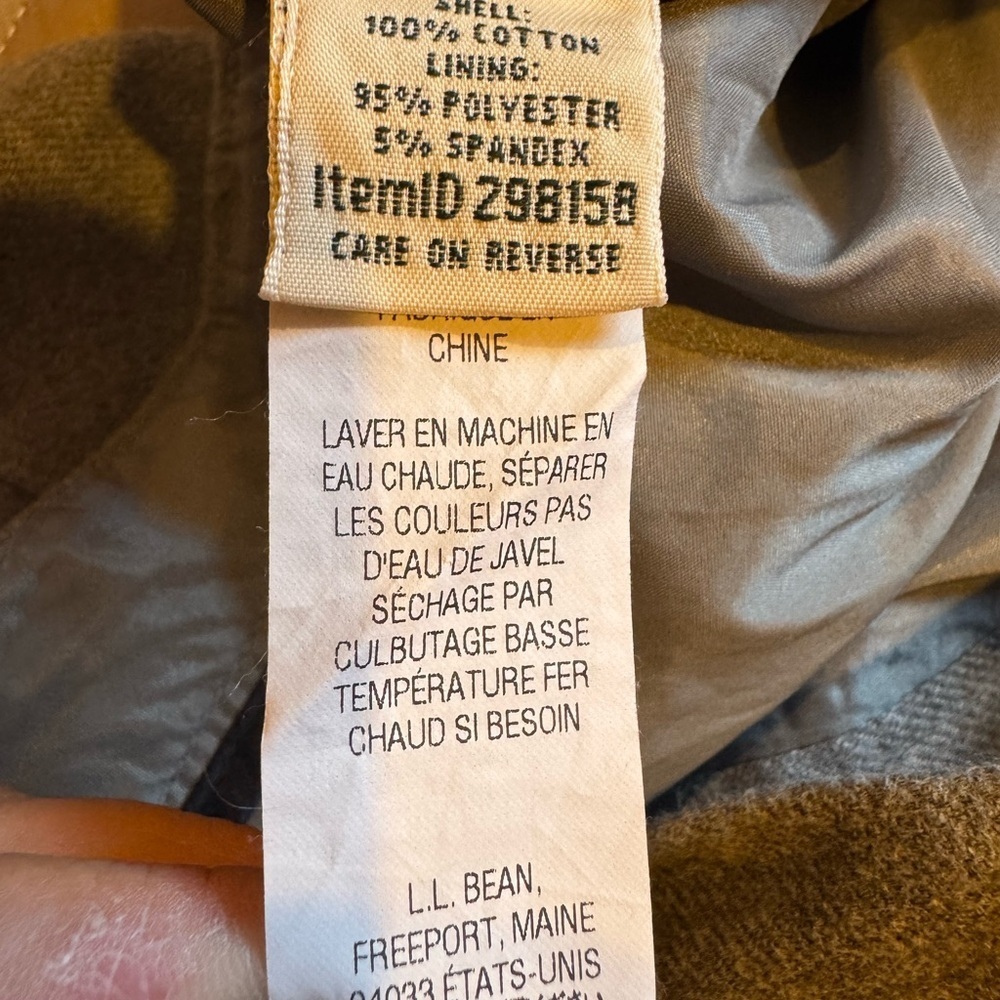 LL Bean Pants Classic Fit Cotton Tweed Flat Front Gray Straight Leg Women’s 18 - Picture 5 of 16